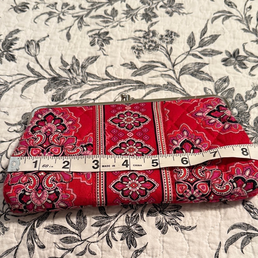 Vera Bradley Red Clutch with Floral Interior
